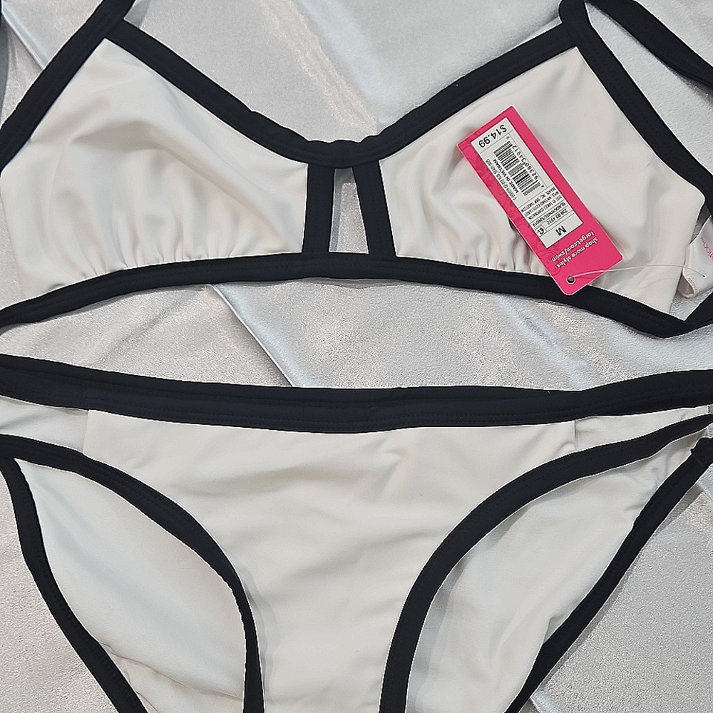 Xhilaration Black and White Bikini Set